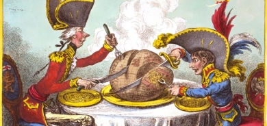 كاریكاتێر ئەم كاریكاتێرە باس لە دابەشكردنی زەوی دەكات