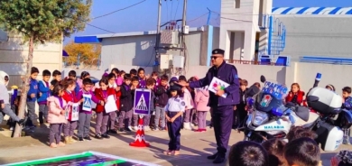 مرور حلبجة ينظم حملة ميدانية لتعريف الأطفال بقواعد المرور
