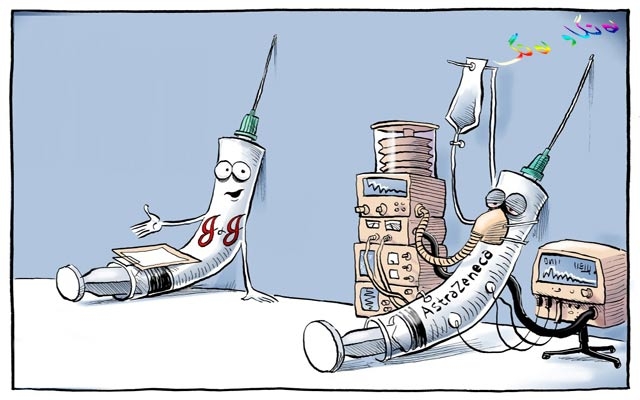 كاریكاتێر باس لە كاریگەری ڤاكسینەكان دەكات