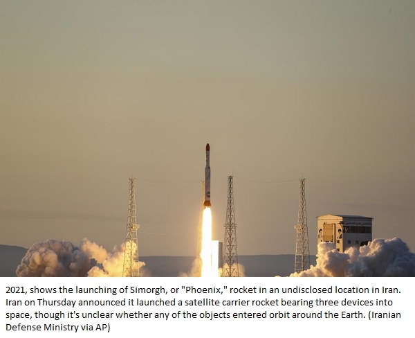 Iranian state TV says Tehran launched rocket into space