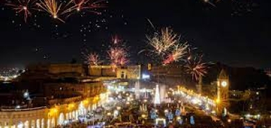 سماء كوردستان تضيء احتفالاً بالعام الجديد 2022