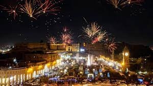 سماء كوردستان تضيء احتفالاً بالعام الجديد 2022