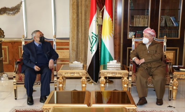 سەرۆک بارزانی پێشوازی لە سەرۆکی تەمەنی ئەنجوومەنی نوێنەرانی عێراق دەکات