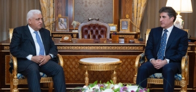 سەرۆكی هه‌رێمی کوردستان پێشوازی لە سەرۆكی دەستەی حەشدی شەعبی کرد