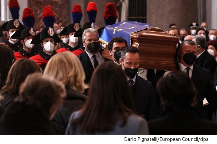 EU Parliament President Sassoli honoured at state funeral in Rome