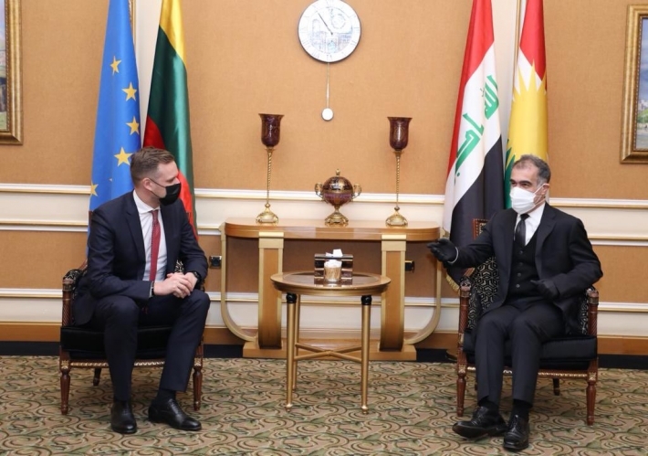 وصول وزير خارجية ليتوانيا الى اربيل