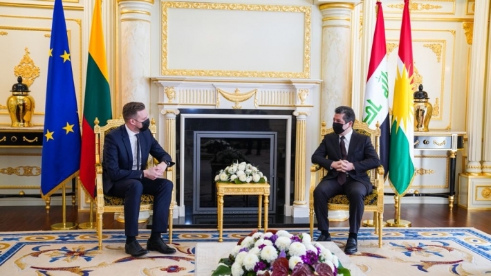 مسرور بارزاني ووزير الخارجية الليتواني يناقشان تعزيز العلاقات الثنائية وملف المهاجرين