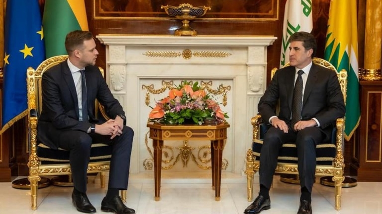 Serokê herêmê li gel wezîrê derve yê Lîtvaniyayê civiya