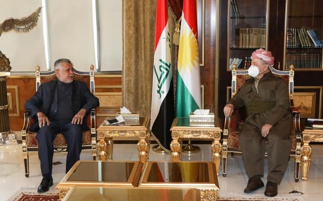 سەرۆک بارزانی پێشوازی لە ھادی عامری دەکات