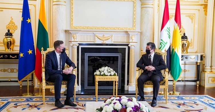 PM Masrour Barzani meets with Lithuanian Foreign Minister