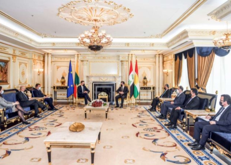 PM Masrour Barzani meets with Lithuanian Foreign Minister