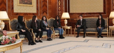 President Nechirvan Barzani receives medalists in women’s weightlifting