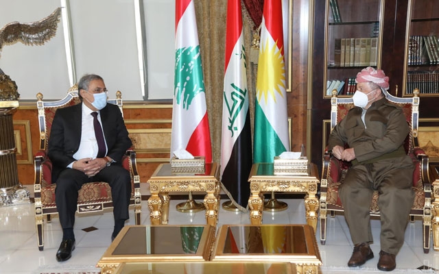 سەرۆک بارزانی پێشوازی لە وەزیری دادی لوبنان دەکات