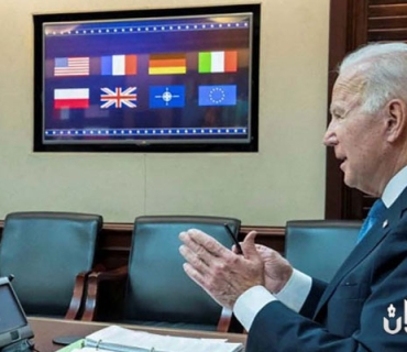 سەرۆکی ئەمەریکا لەگەڵ سەرکردە ئەوروپیەکان باس لەسزادانی ڕووسیا دەکات لەئەگەر هێرشكردنە سەر ئۆکرانیا