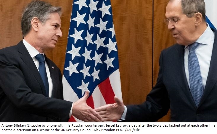 Blinken urges Russia to withdraw troops from Ukraine borders in Lavrov call