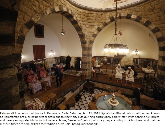 Power cuts help revive Syrian tradition of public bathhouses