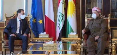 لە سەلاحەددین سەرۆك مەسعود بارزانی پێشوازی لە ئێریك شوڤالییێ باڵیۆزی فەڕەنسا لە عێراق كرد.