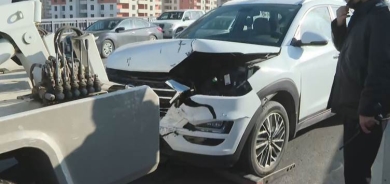 حوادث تصادم 11 سيارة في شارع 120 بأربيل