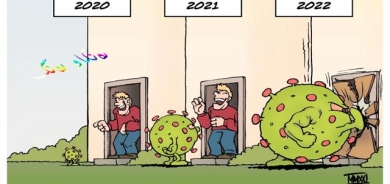 كاریكاتێر باس لەوانە دەكات كە گاڵتەیان بە ڤایرۆسەكانی كۆرۆنا