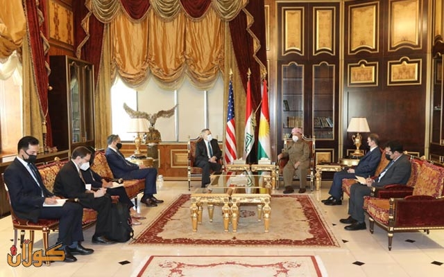 لە سەلاحەددین سەرۆک بارزانی پێشوازی لە باڵیۆزی ئەمەریکا لە عێراق دەکات