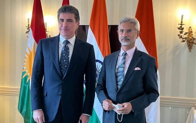 Nêçîrvan Barzanî Wezîrê Derveyê Hîndistanê peywendiyên dualî gotûbêj kirin