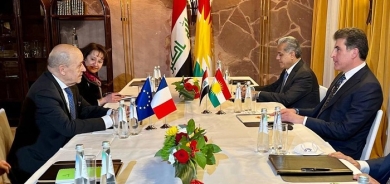 President Nechirvan Barzani meets with Foreign Minister of France