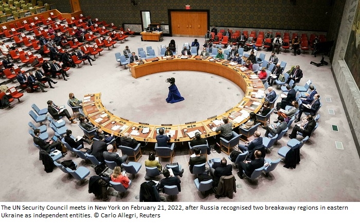 UN Security Council slams Putin's move to deploy troops to separatist east Ukraine