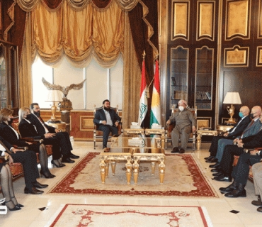 سەرۆك بارزانی پێشوازی لە شاندێكی بزووتنەوەی بابلیون دەكات