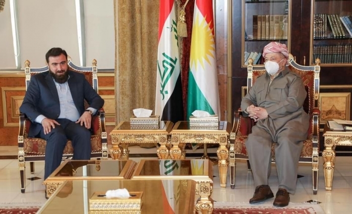 Serok Barzanî pêşwazî li şandeka bizava Babîlyon kir