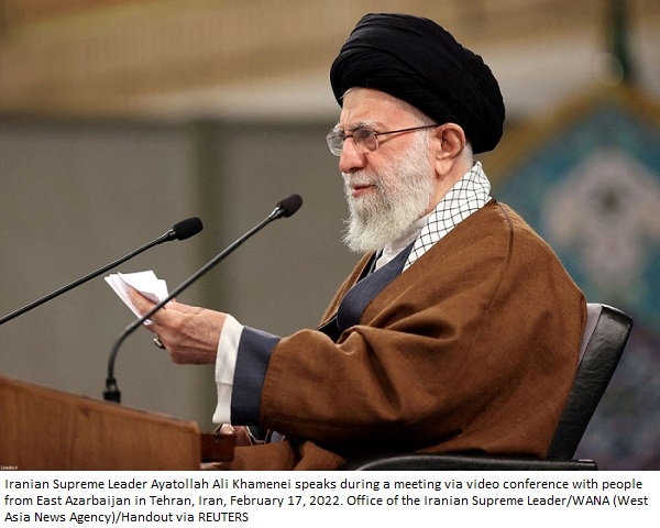 Iran's supreme leader criticises U.S. over Ukraine crisis