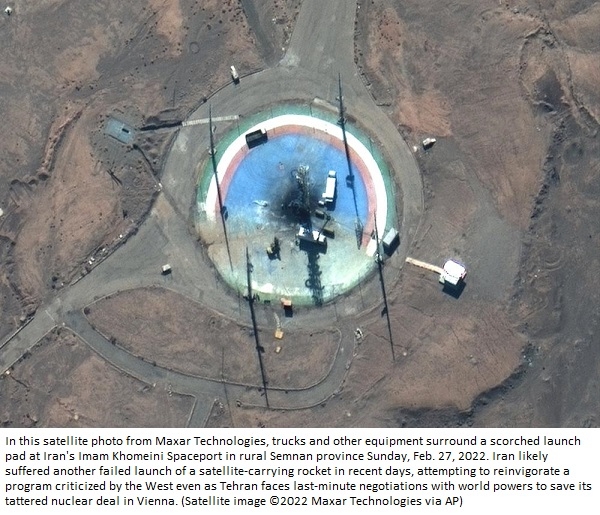 Satellite photos show Iran had another failed space launch
