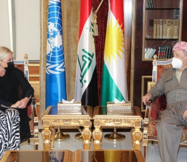 سەرۆک بارزانی پێشوازی لە نێردەی تایبەتی سکرتێری گشتی رێکخراوی نەتەوە یەکگرتووەکان بۆ کاروباری عێراق دەکات