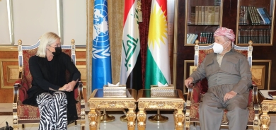 سەرۆک بارزانی پێشوازی لە نێردەی تایبەتی سکرتێری گشتی رێکخراوی نەتەوە یەکگرتووەکان بۆ کاروباری عێراق دەکات