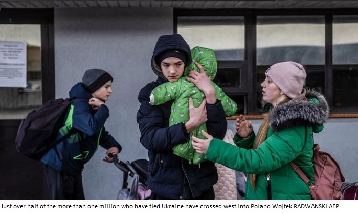 Over one million refugees on the move from Ukraine