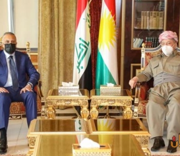 سەرۆک مەسعود بارزانی پێشوازیی لە مستەفا کازمی، سەرۆک وەزیرانی عێراق و شاندێکی یاوەری کرد