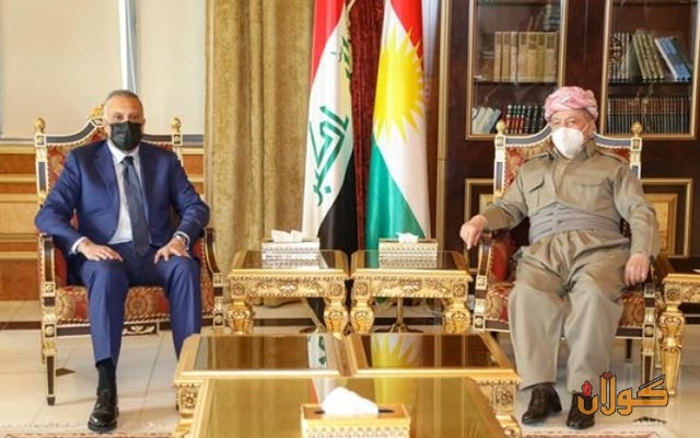 سەرۆک مەسعود بارزانی پێشوازیی لە مستەفا کازمی، سەرۆک وەزیرانی عێراق و شاندێکی یاوەری کرد