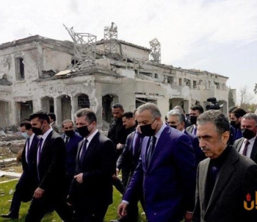 سەرۆکی حکومەتی هەرێمی کوردستان و سەرۆک وەزیرانی فیدراڵ شوێنی هێرشە مووشەکییەکەی هەولێر بەسەردەکەنەوە