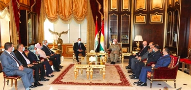 سەرۆک بارزانی پێشوازی لە شاندێکی باڵای حزبی ئوممەی عێراقی دەکات