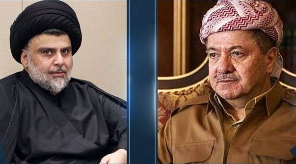 اتصال هاتفي بين الرئيس مسعود بارزاني ومقتدى الصدر حول إعلان الكتلة الأكثر عدداً