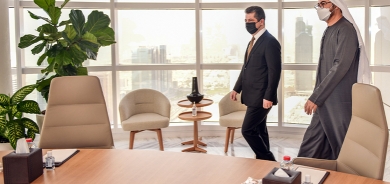 Mesrûr Barzanî ligel Wezîrê Karûbarên Encûmena Wezîran a Îmaratê civiya