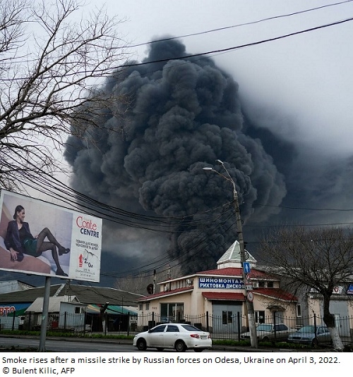 Air strikes hit Ukraine’s Odesa, Russian forces’ retreat reveals evidence of civilian killings