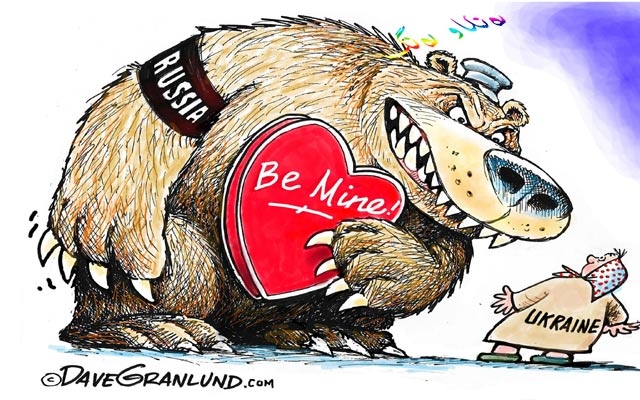 كاریكاتێر  ئەم كاریكاتێرە ئاماژە بە ورچێكی گەورە دەكات، كە داوا لە