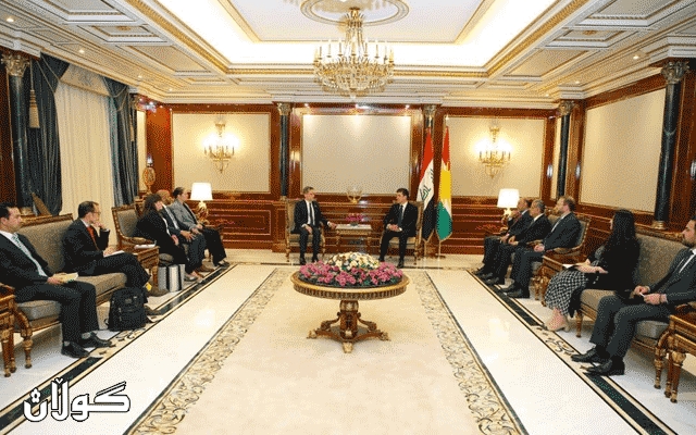 سه‌رۆك نێچيرڤان بارزانى، پێشوازى له‌ شاندێكى ئه‌مه‌ريكى ده‌كات