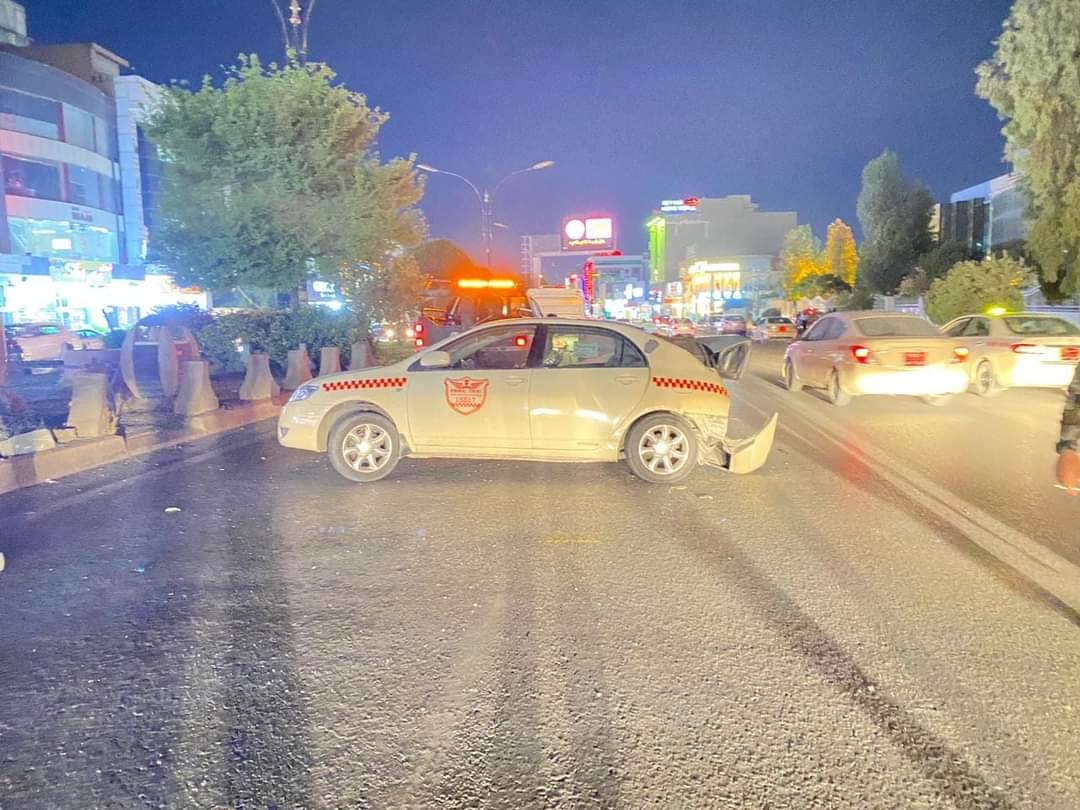 سائق مخمور يصدم سيارة اجرة ويصيب ثلاثة اشخاص في اربيل