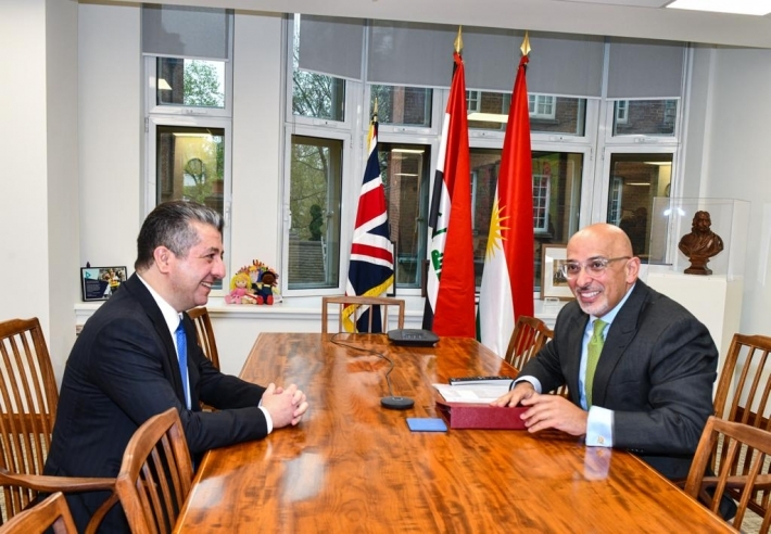 مسرور بارزاني ووزير التربية البريطاني يبحثان سبل النهوض بجودة التعليم في إقليم كوردستان