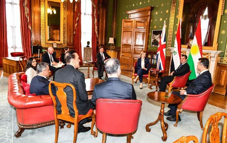 Serokwezîr Mesrûr Barzanî ligel hejmarek wezîrên Brîtanyayê civiya