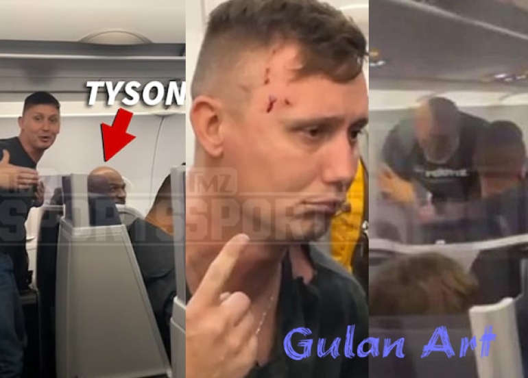 لەناو فڕۆكەدا تایسۆن لە كەسێك دەدات