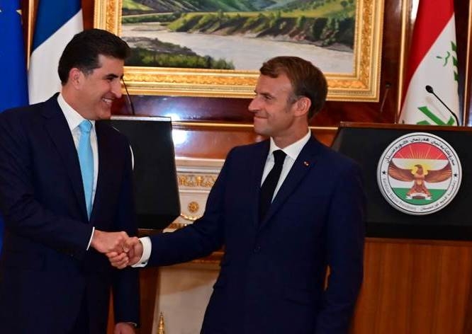 سەرۆکی هەرێم پیرۆزبایی دووبارە دەرچوونەوەی ماکرۆن دەکات