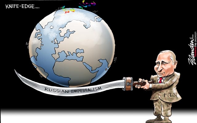 كاریكاتێركاریكاتێرێكە باس لە ئیمپراڵیزمی ڕووسیا دەكات و