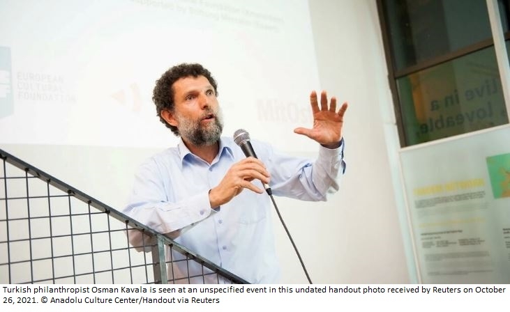 Turkey sentences rights campaigner Osman Kavala to life in jail